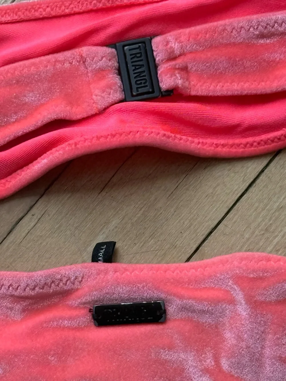 triangl swimwear Neon Pink Velvet Bikini Set